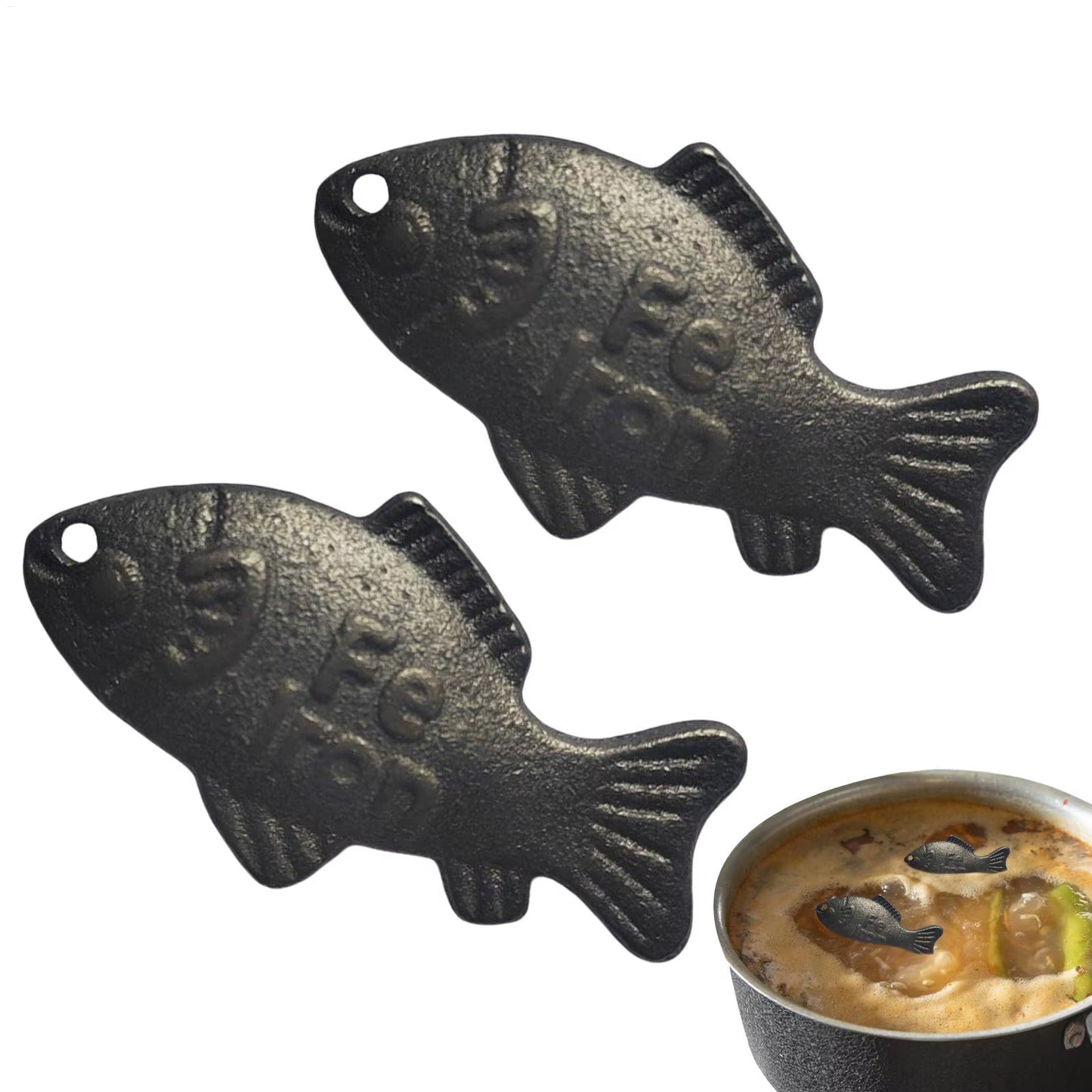 Iron Fish Natural Source of Iron Fish Effective 2 Pieces Reusable Kitchen Accessories for Deficiency Children Vegetarians