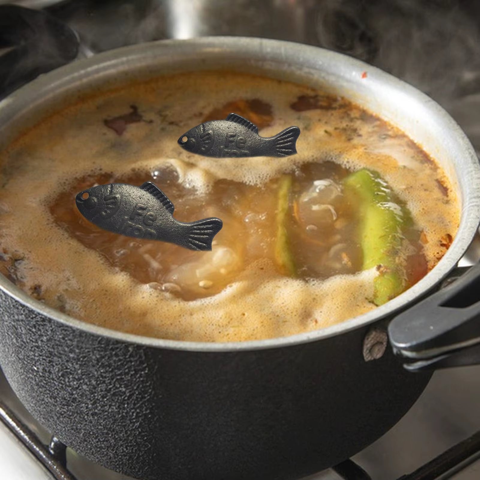 Iron Fish Natural Source of Iron Fish Effective 2 Pieces Reusable Kitchen Accessories for Deficiency Children Vegetarians